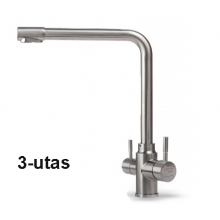 Konyhai csaptelep víztisztítóhoz, 3-utas, Modern dizájn, HAJLÍTOTT, INOX, EW