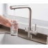 Konyhai csaptelep víztisztítóhoz, 3-utas, Modern dizájn, HAJLÍTOTT, INOX