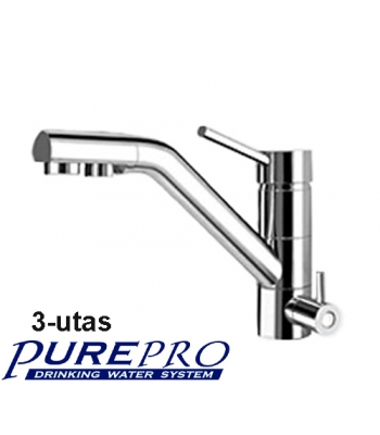 Konyhai csaptelep víztisztítóhoz, 3-utas, Modern dizájn, KRÓM, PurePro